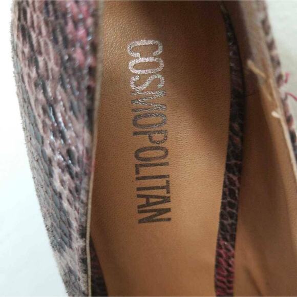 Cosmopolitan Womens Jackie Platform Pump Shoes Pink Snakeskin Slip Ons 9.5 M - Picture 7 of 9